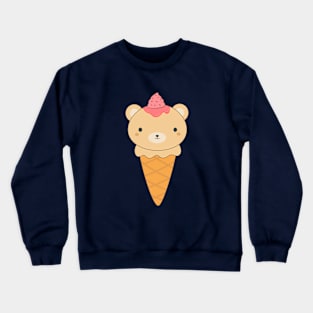 Kawaii Brown Bear Ice Cream Cone T-Shirt Crewneck Sweatshirt